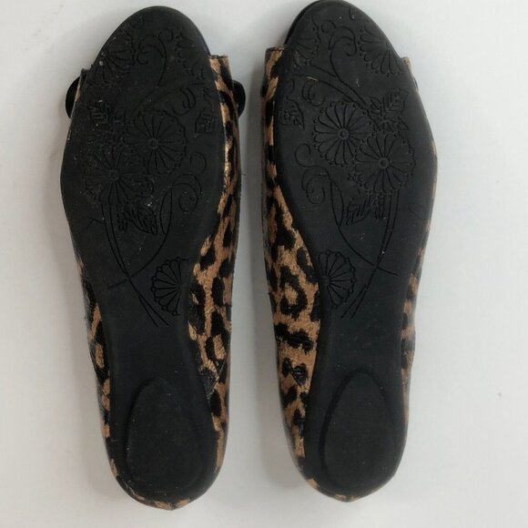 Steve Madden Womens Peep Toe Flats Size 8 Leopard Print Animal Print Dress Shoes - Picture 6 of 7